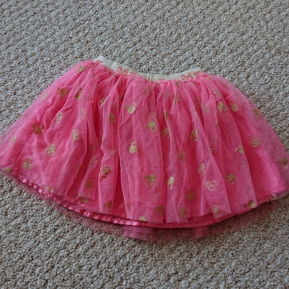 Minnie Mouse Tutu Skirt With Gold Glitter Silhouette size 4-5